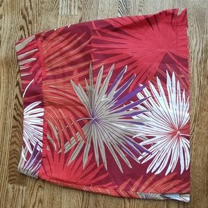 (4) GAP Palm Print Cotton Blend Skirt with Pockets Tropical Vacation Colorful